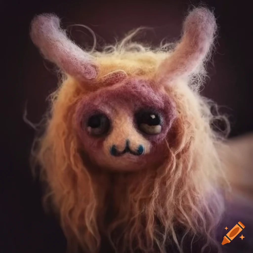 detailed felted wool creatures with clothing