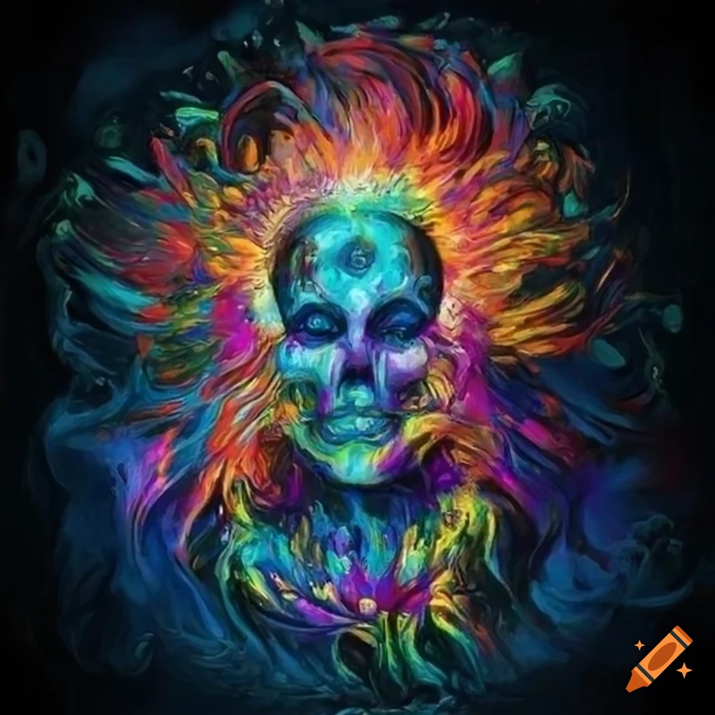 Obra maestra in a psychedelic impressionist heavy metal style on Craiyon