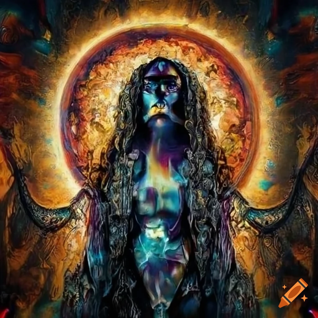Obra maestra with heavy metal psychedelic impressionist style