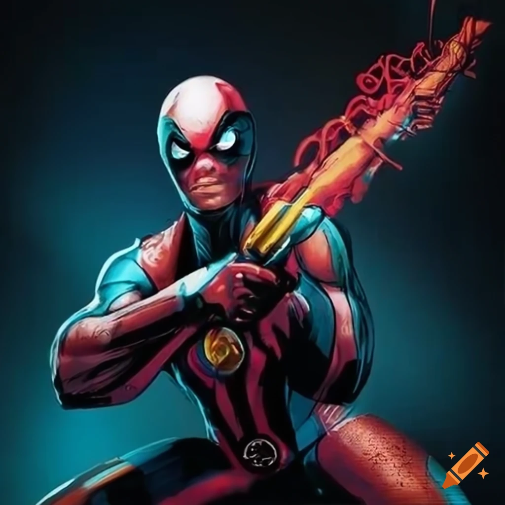 graffiti art of a billiard table with Marvel characters