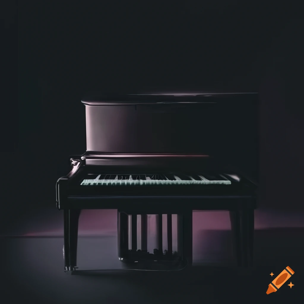 dark-themed piano