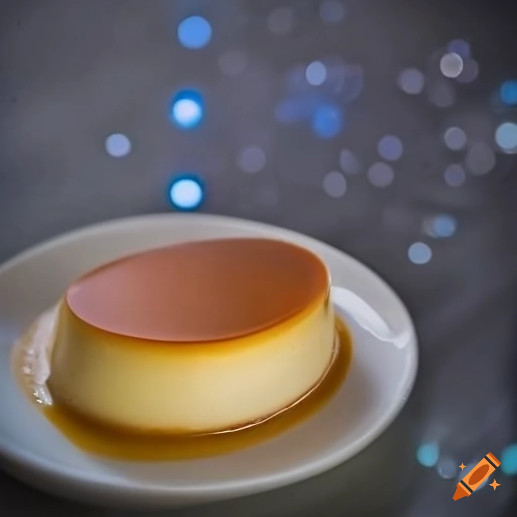 Delicious leche flan on a plate on Craiyon