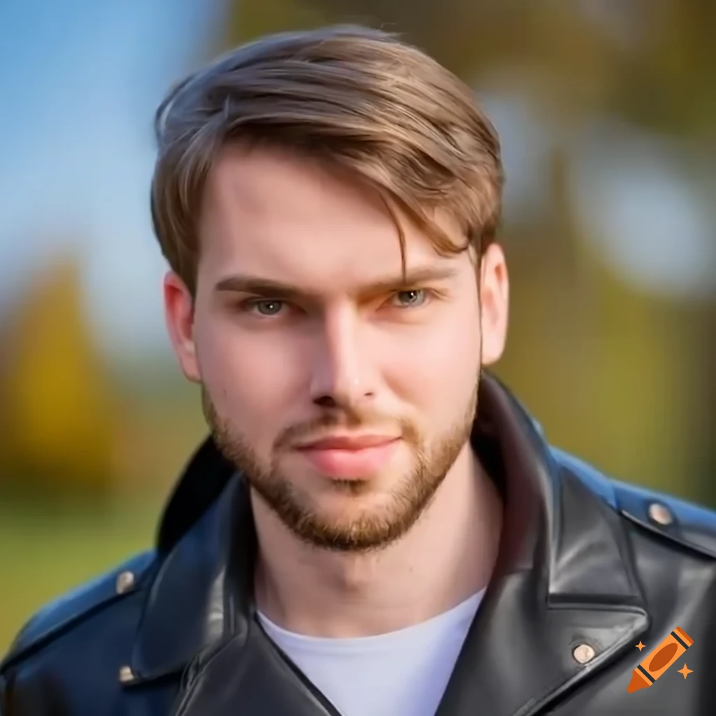Young politician with stylish black leather jacket on Craiyon
