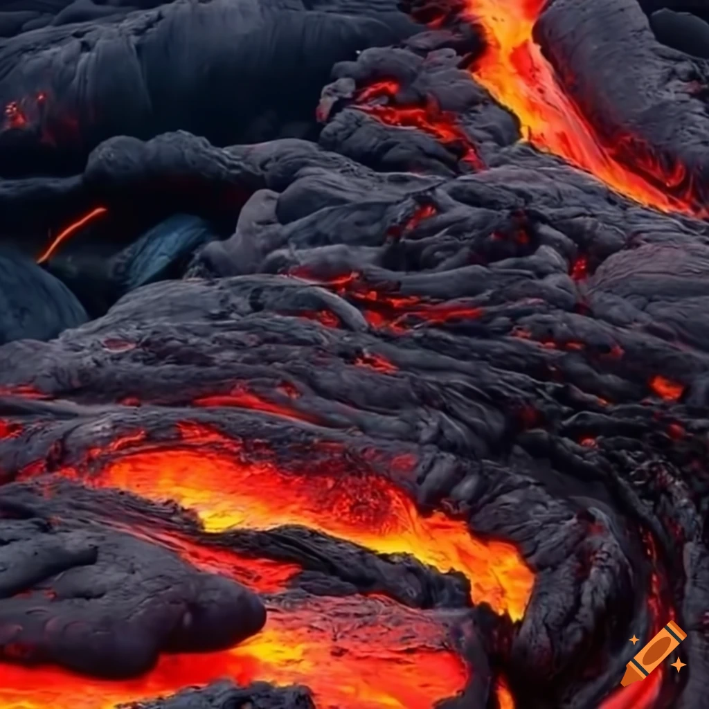 lava flowing from a volcano