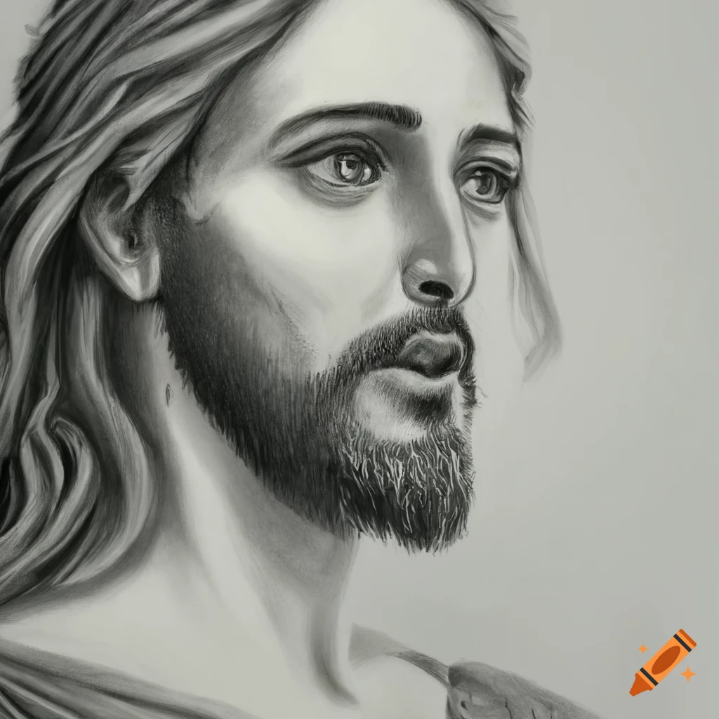 Jesus Portrait 2 Line Art | Stock vector | Colourbox