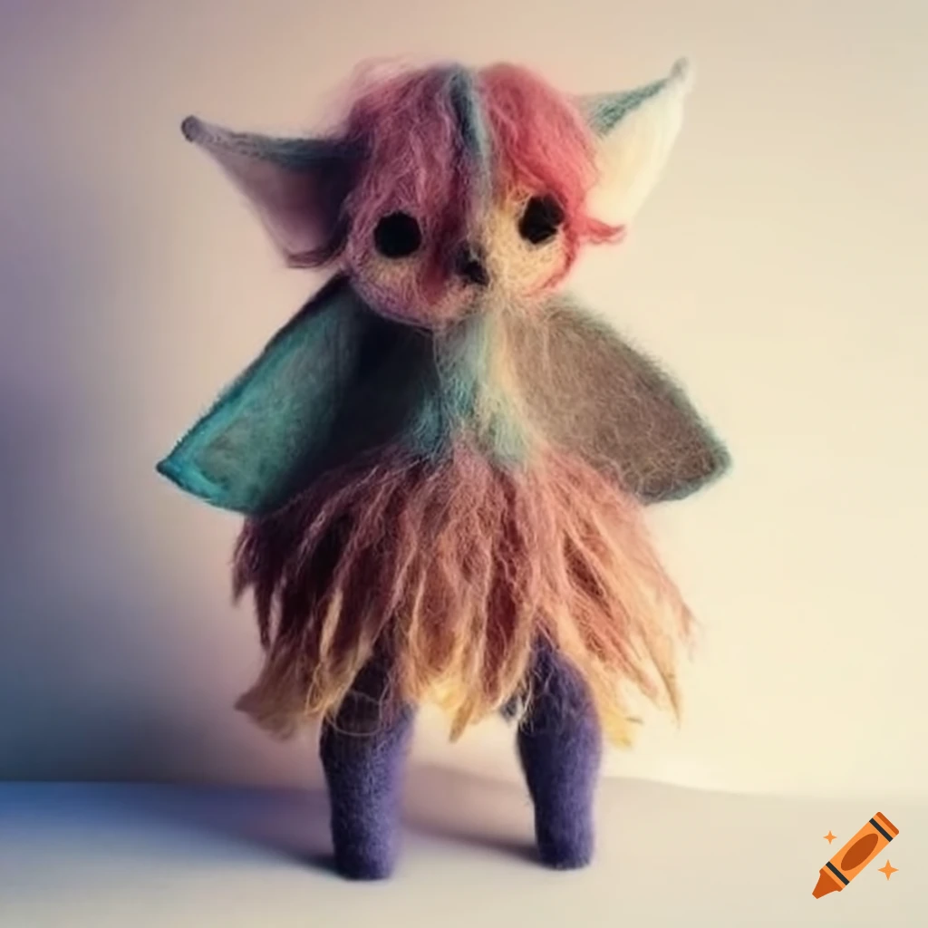 Incredible felted wool creatures with detailed clothing on Craiyon