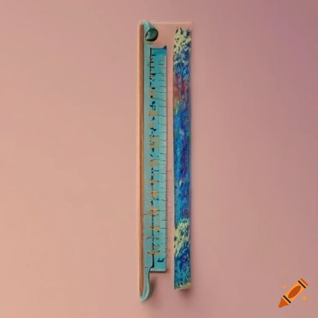 Wooden ruler with a painting of claude monet