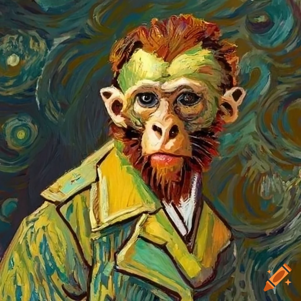 monkey in Van Gogh's style