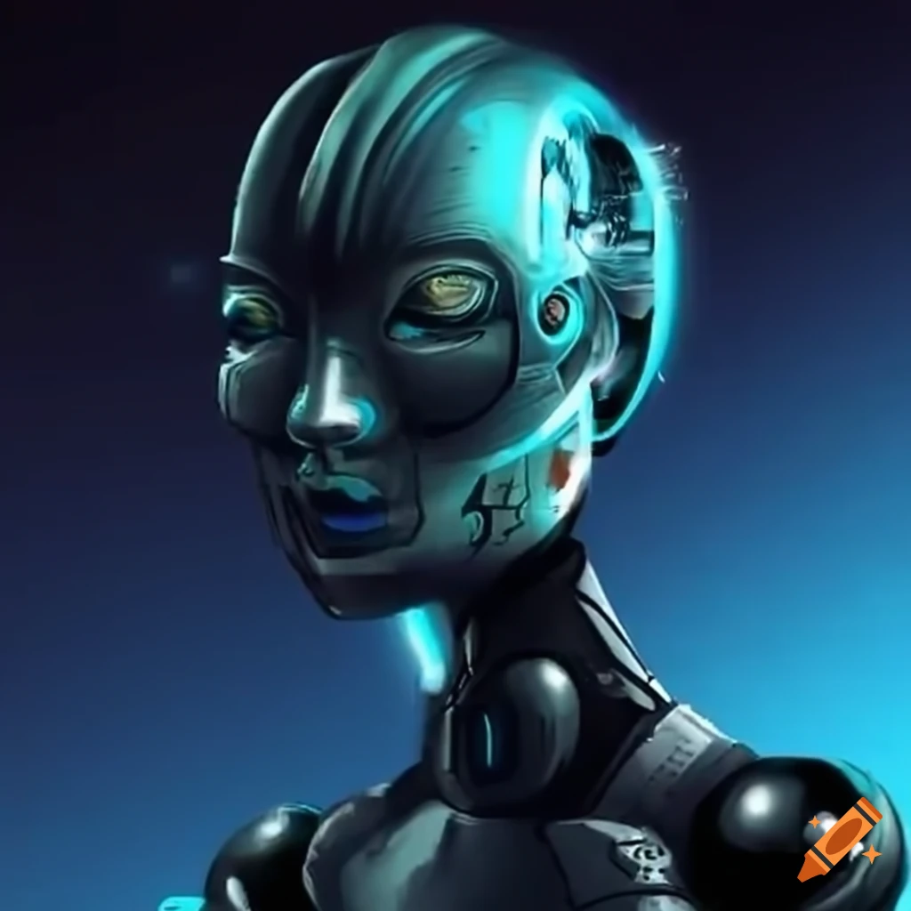 futuristic robot DJ dancing with aliens