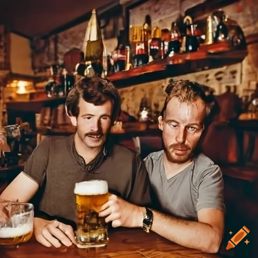 Group of men enjoying beer together on Craiyon