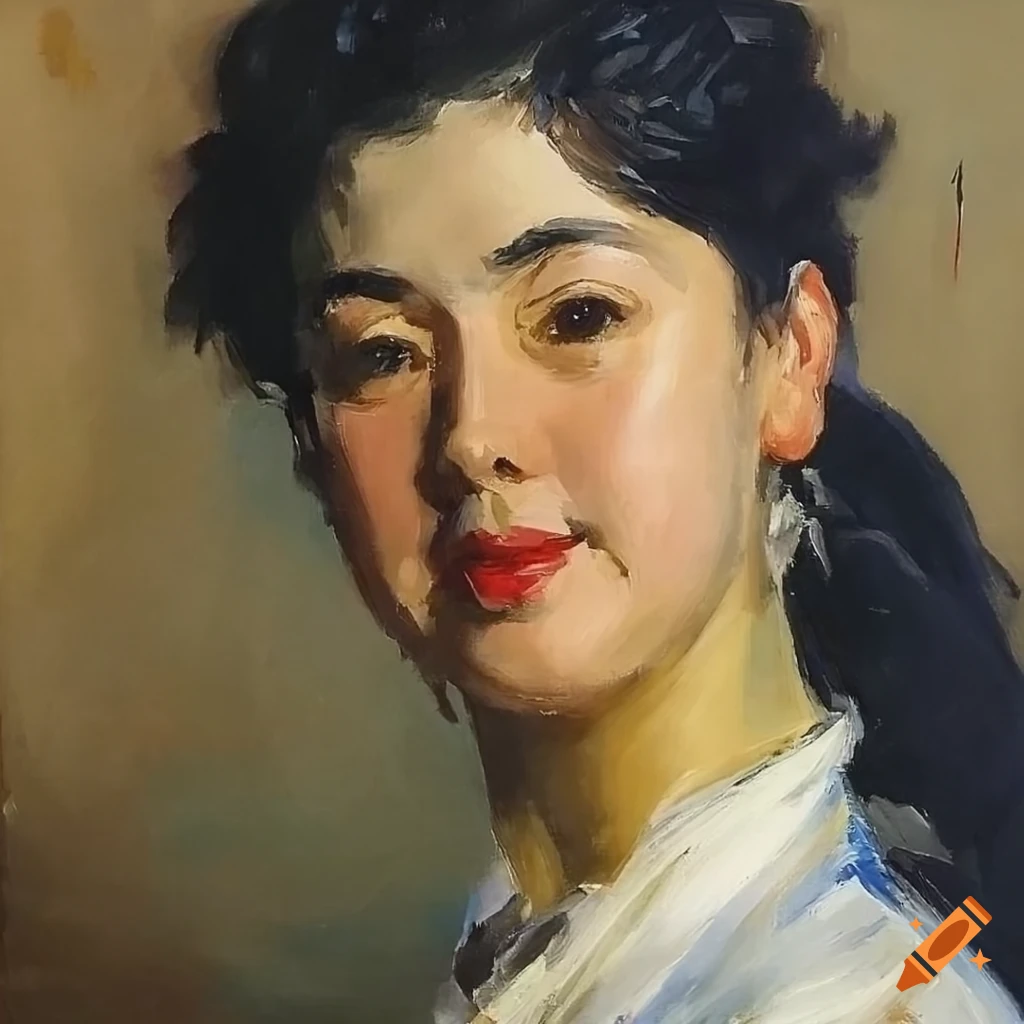 Oil painting of tifa lockhart portrait