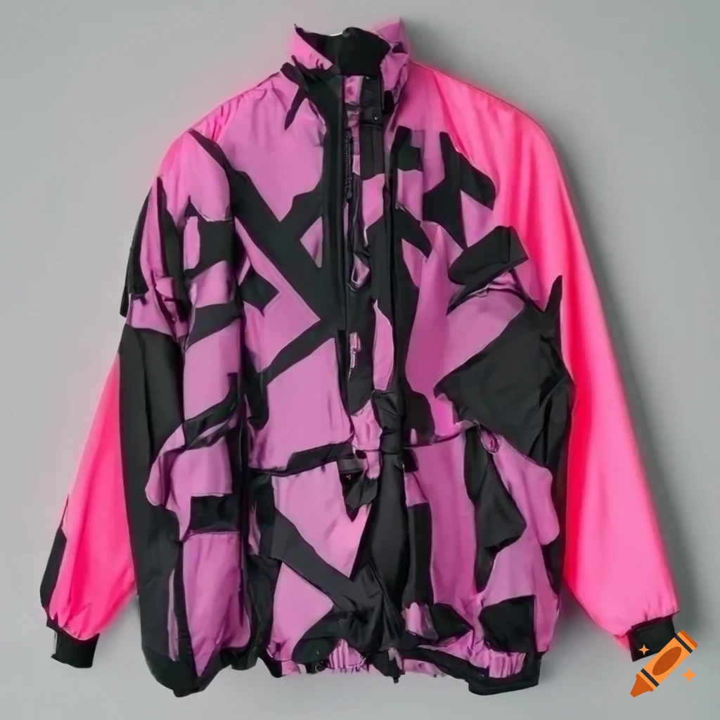 Neon streetwear windbreaker jacket by raf simons on Craiyon