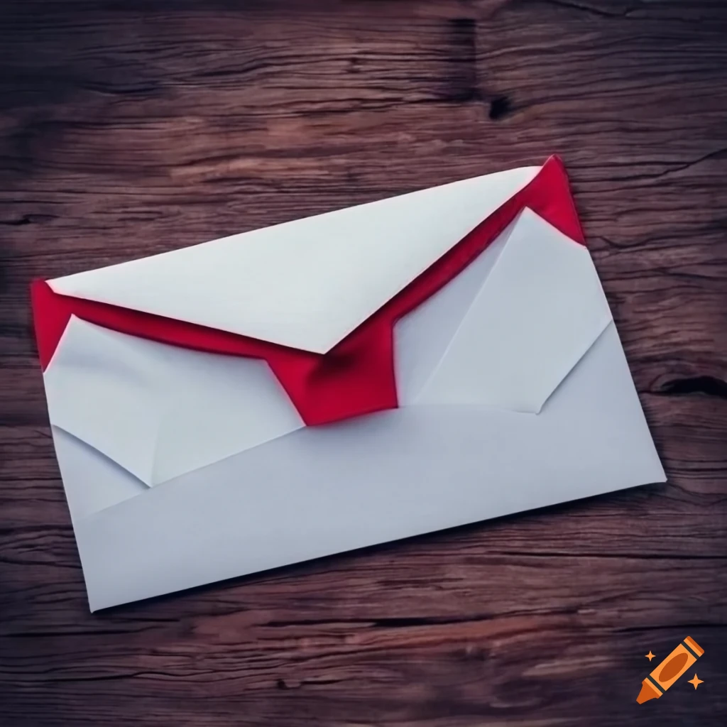 Elegant envelope with a red seal on Craiyon