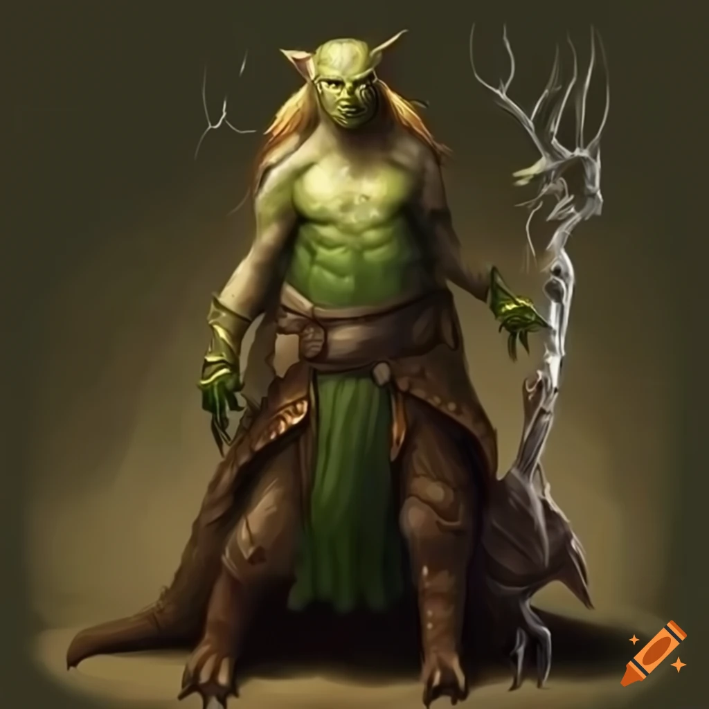 artistic depiction of a lizard druid