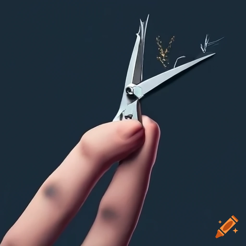 Hand gesture transforming from v sign to scissors