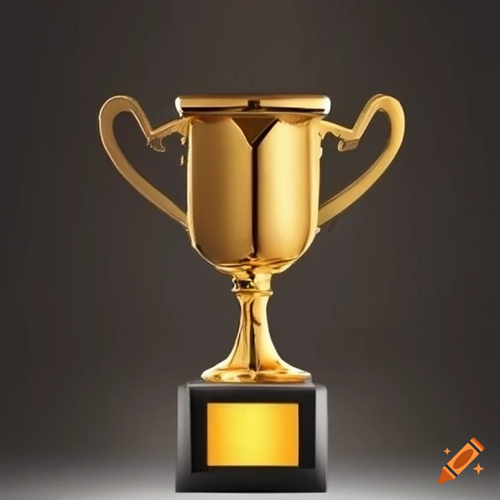 Golden trophy with 