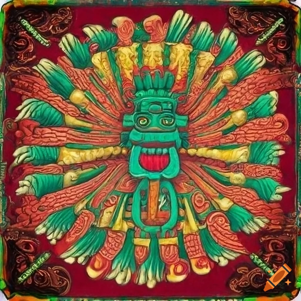 Album cover featuring ehecatl and quetzalcoatl