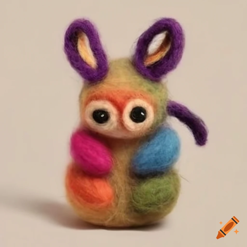 Detailed felted wool creatures with clothing