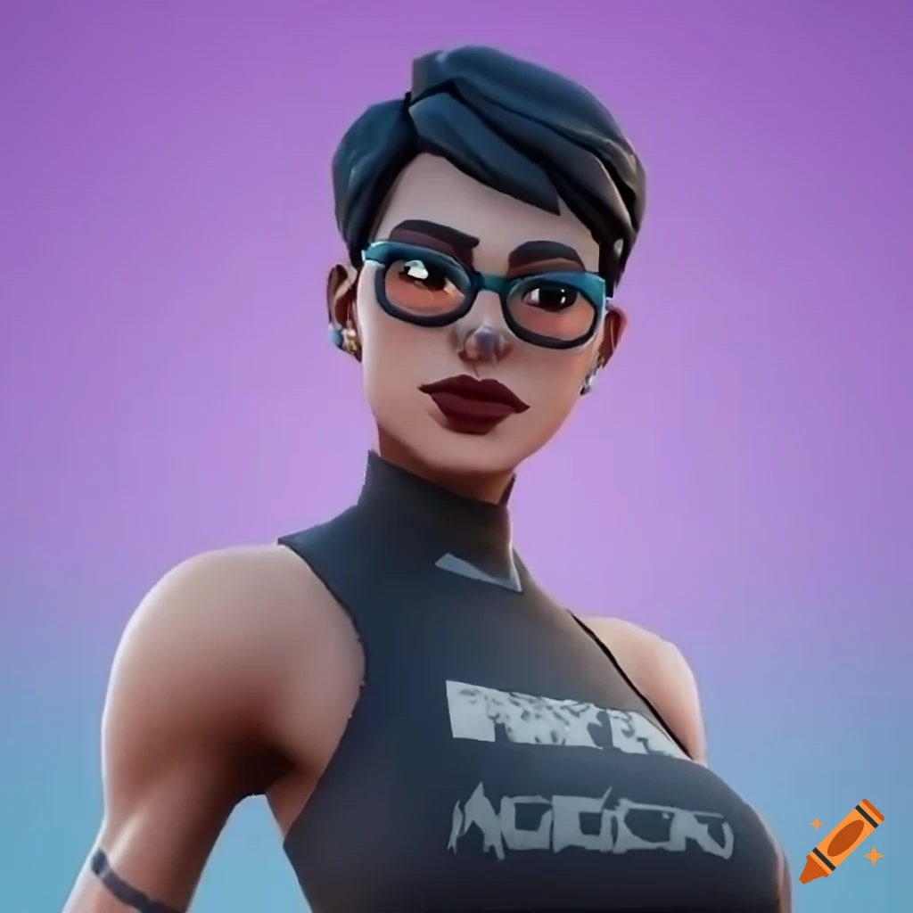 3d rendering of a female fortnite character with a pixie cut, tattoos ...
