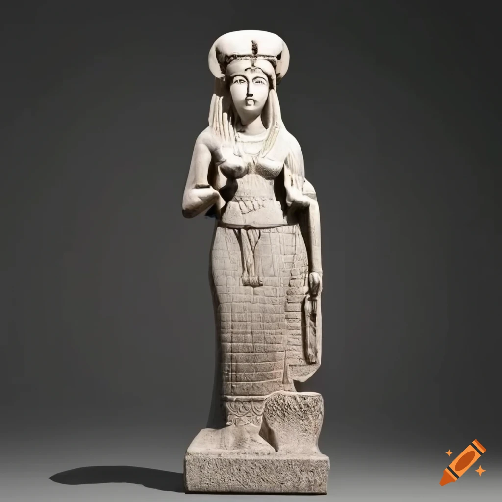 Isis statue made of granite on Craiyon