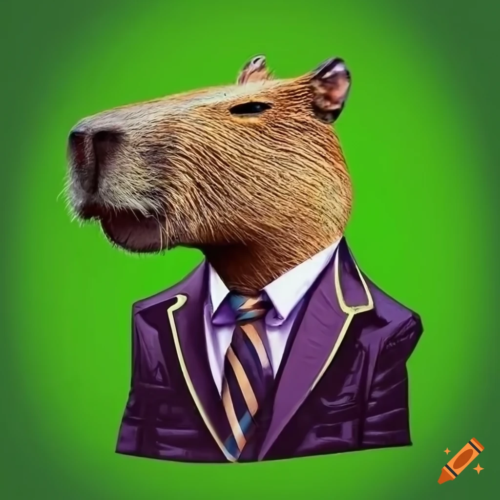 capybara wearing a suit and tie