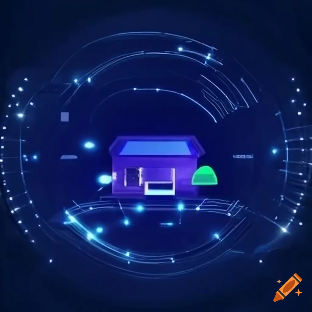 image of an advanced AI-controlled house with IoT technology