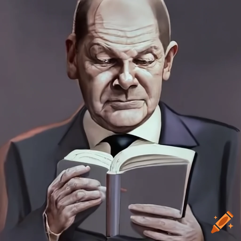 german-chancellor-olaf-scholz-reading-a-book-on-craiyon