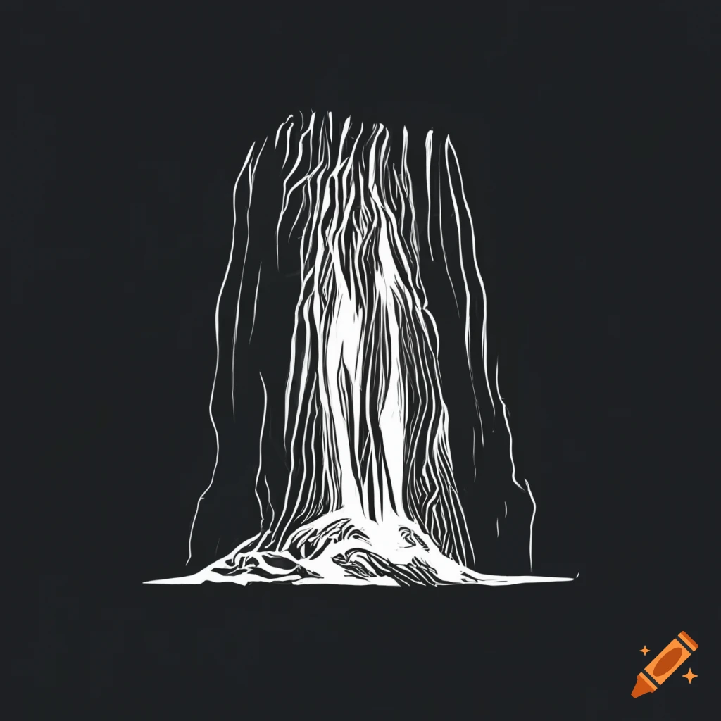 minimalist logo of LAIR hidden behind a waterfall
