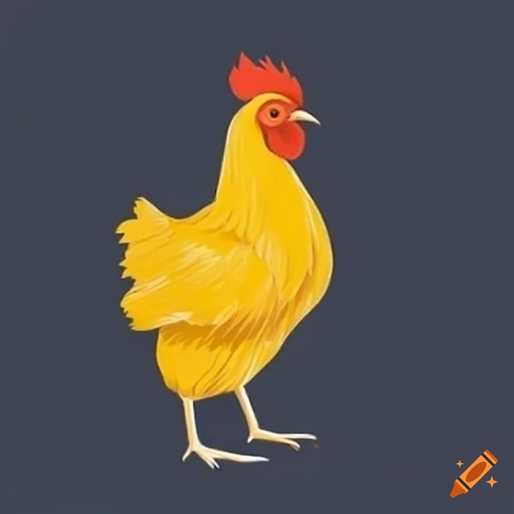 Minimalist yellow chicken design on Craiyon