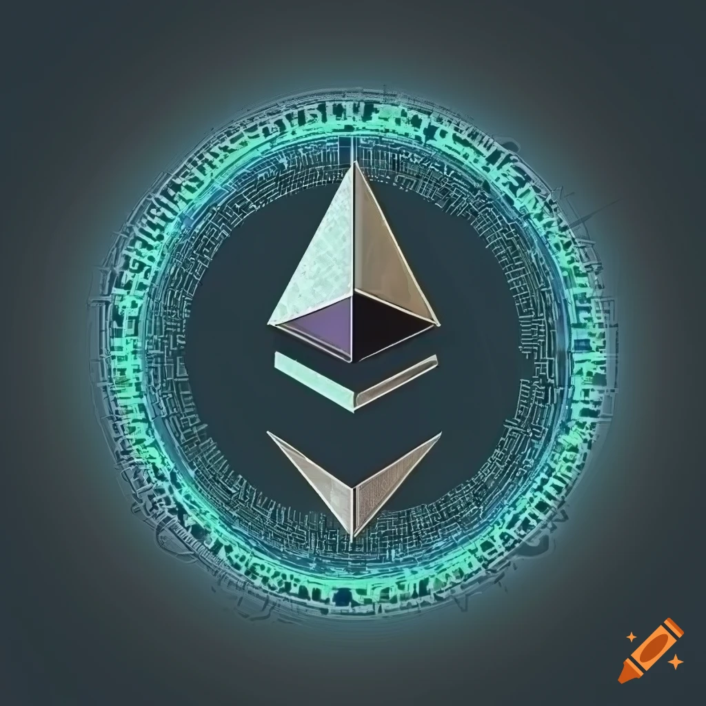 Abstract pixel art design of ethereum logo on Craiyon