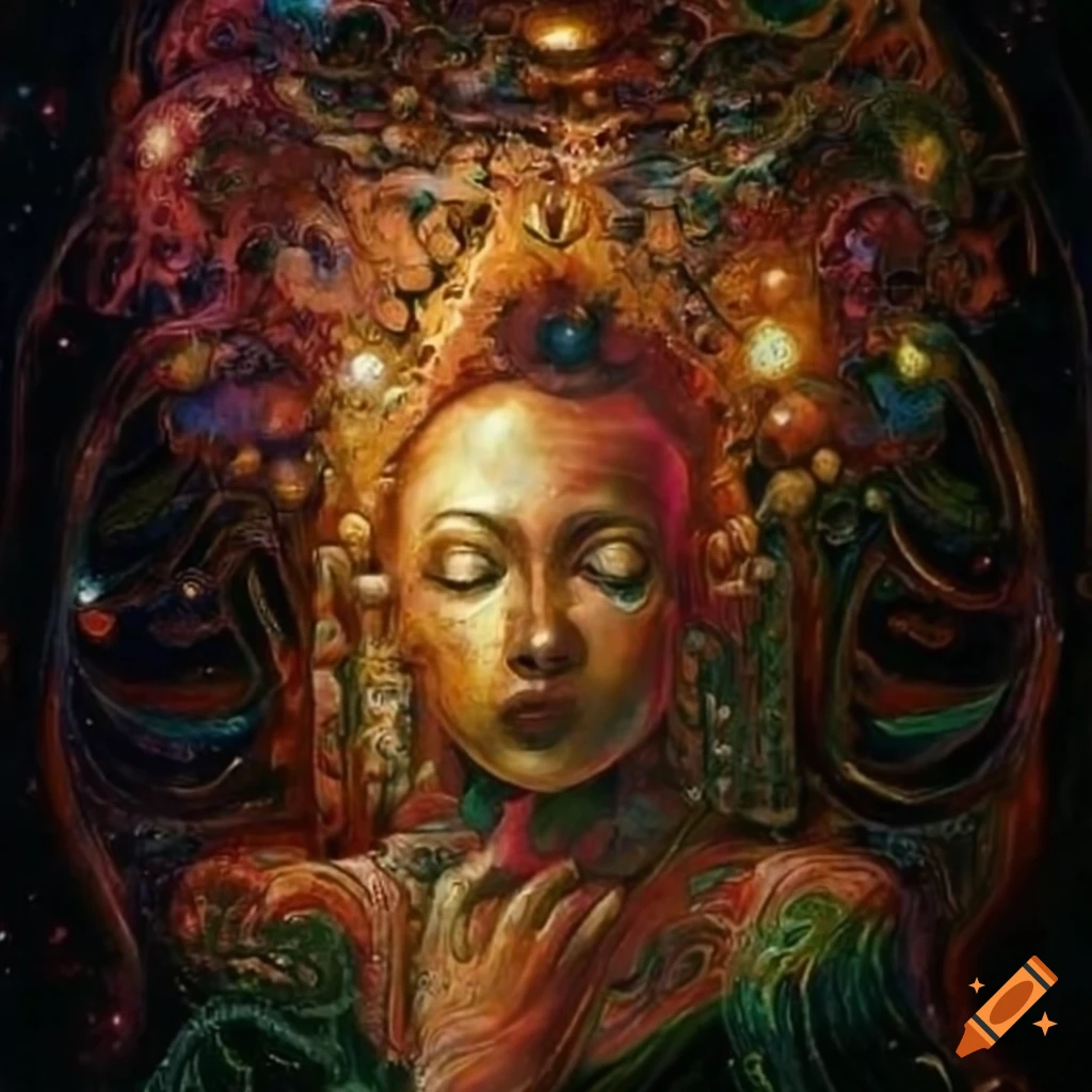 Obra maestra de estilo psicodélico con creatividad y misterio on Craiyon