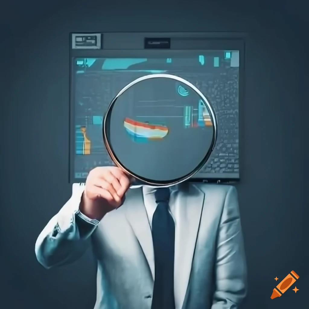 Business person analyzing data on a screen on craiyon