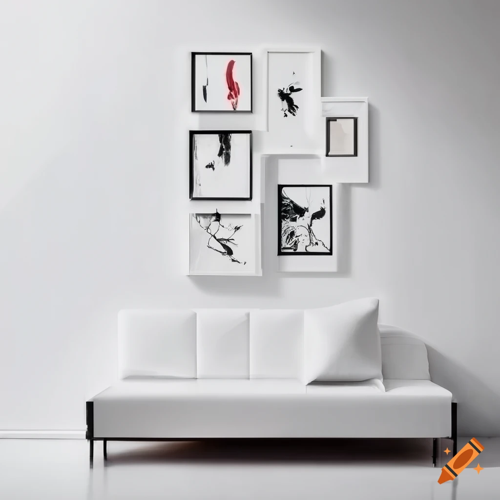 modern white room with street art on the wall