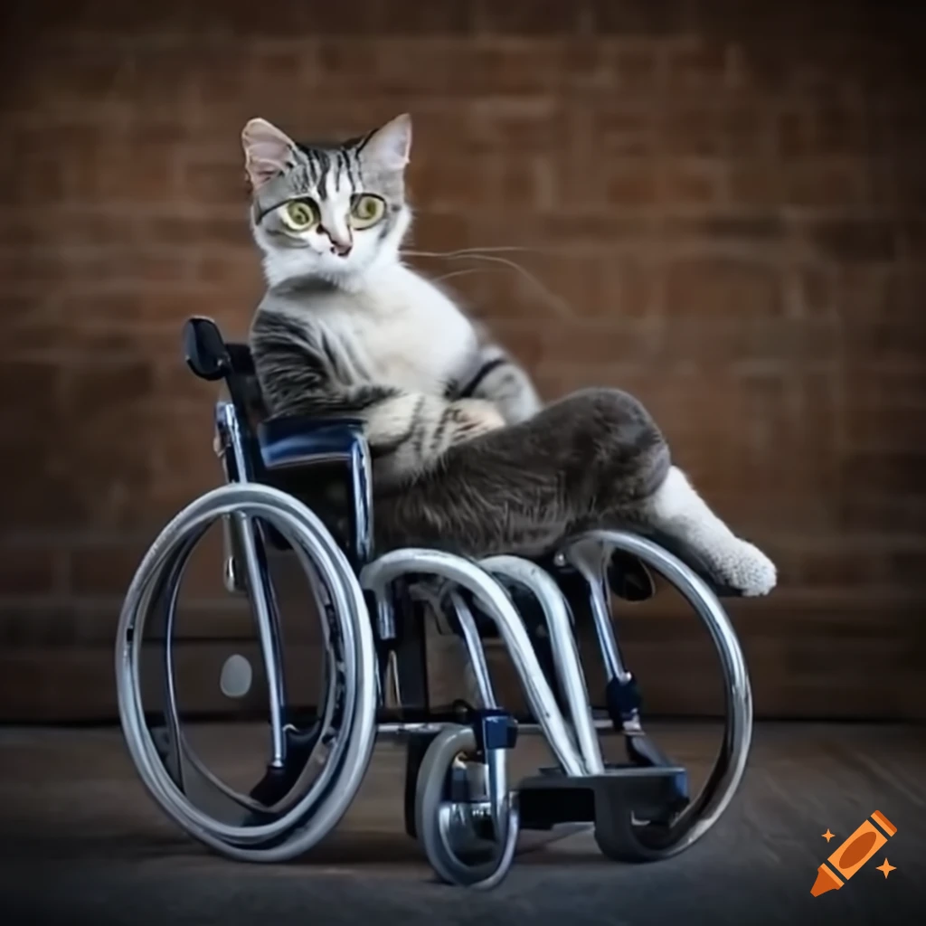 Cats using wheelchairs on Craiyon