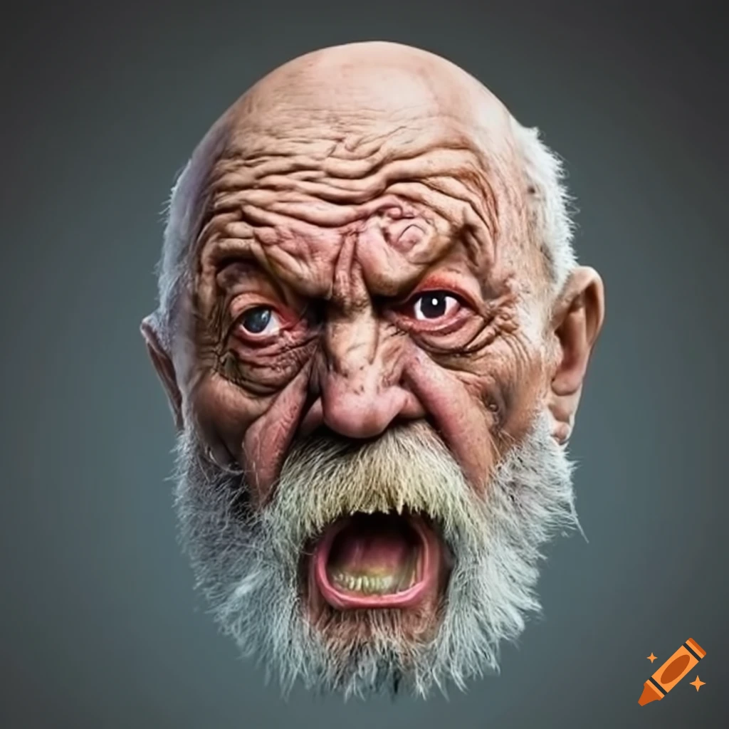 Portrait Of An Angry Old Man On Craiyon