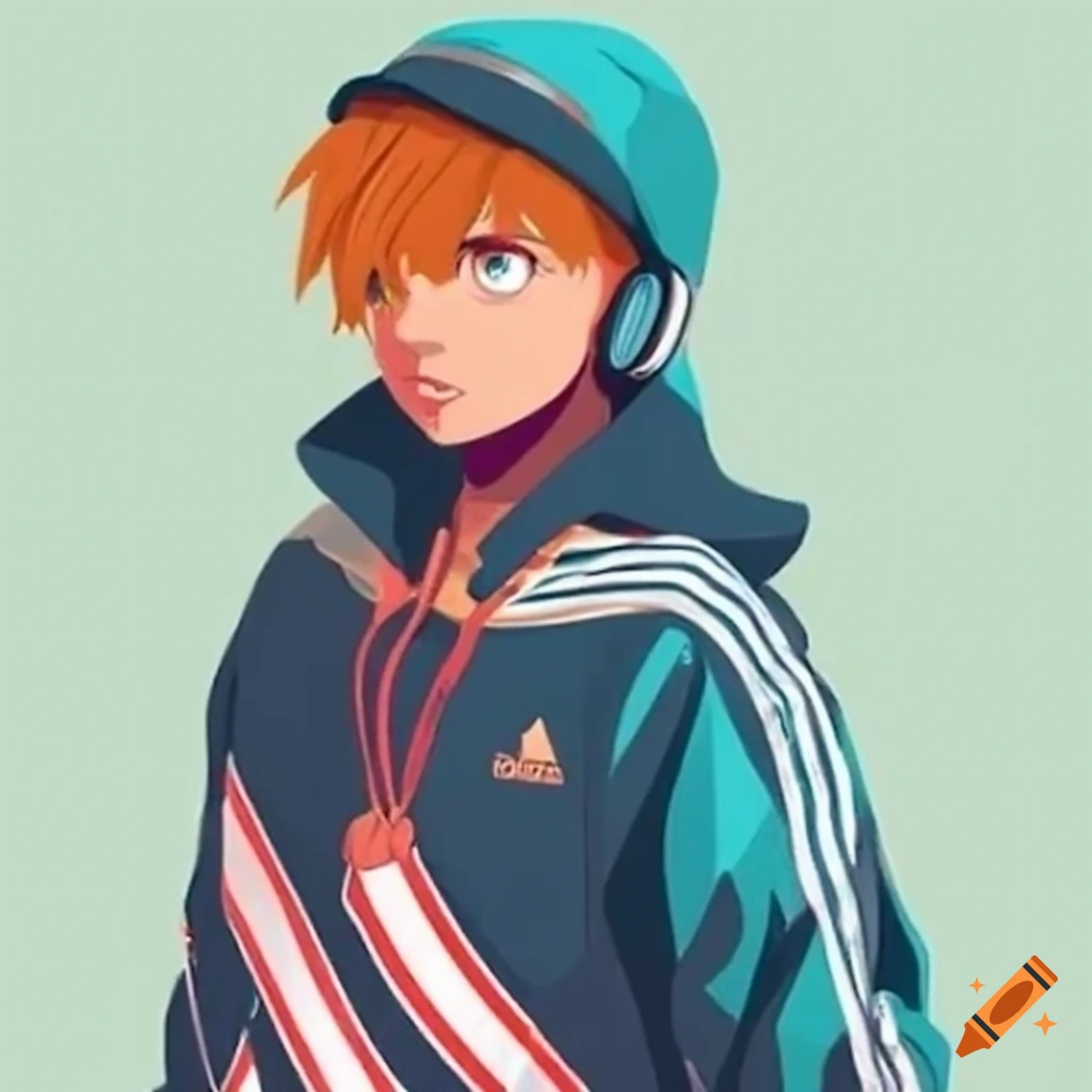 Adidas tracksuit with headphones