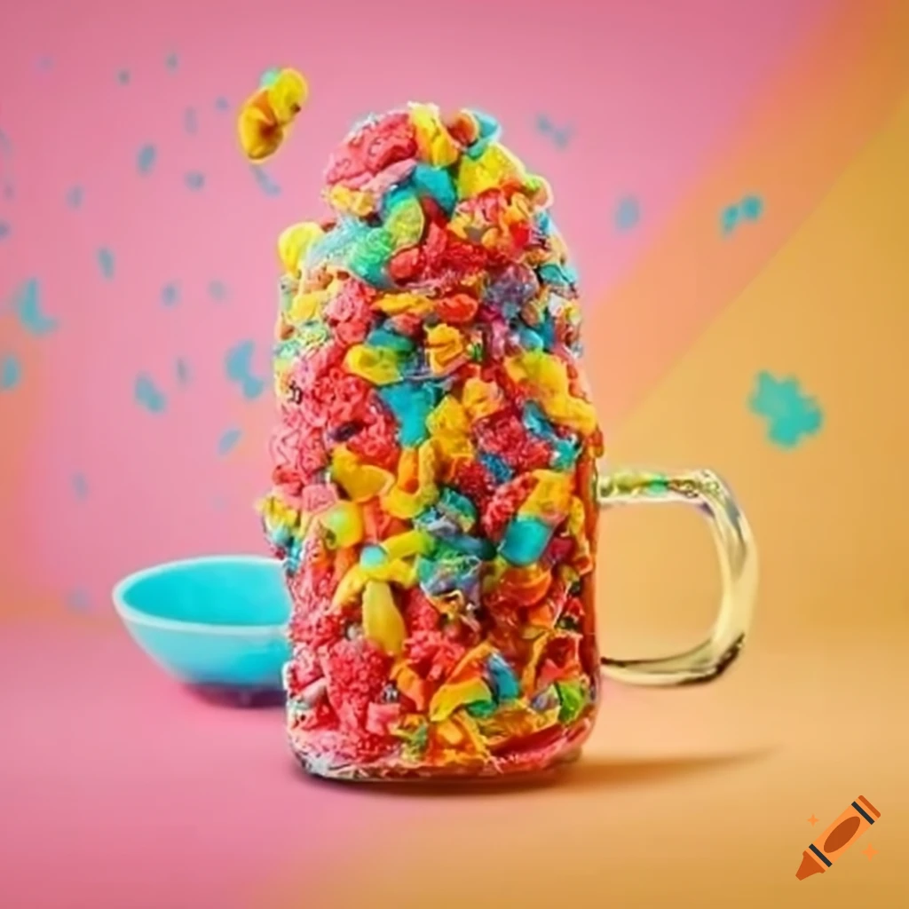 Fruity pebbles flavored beer on Craiyon