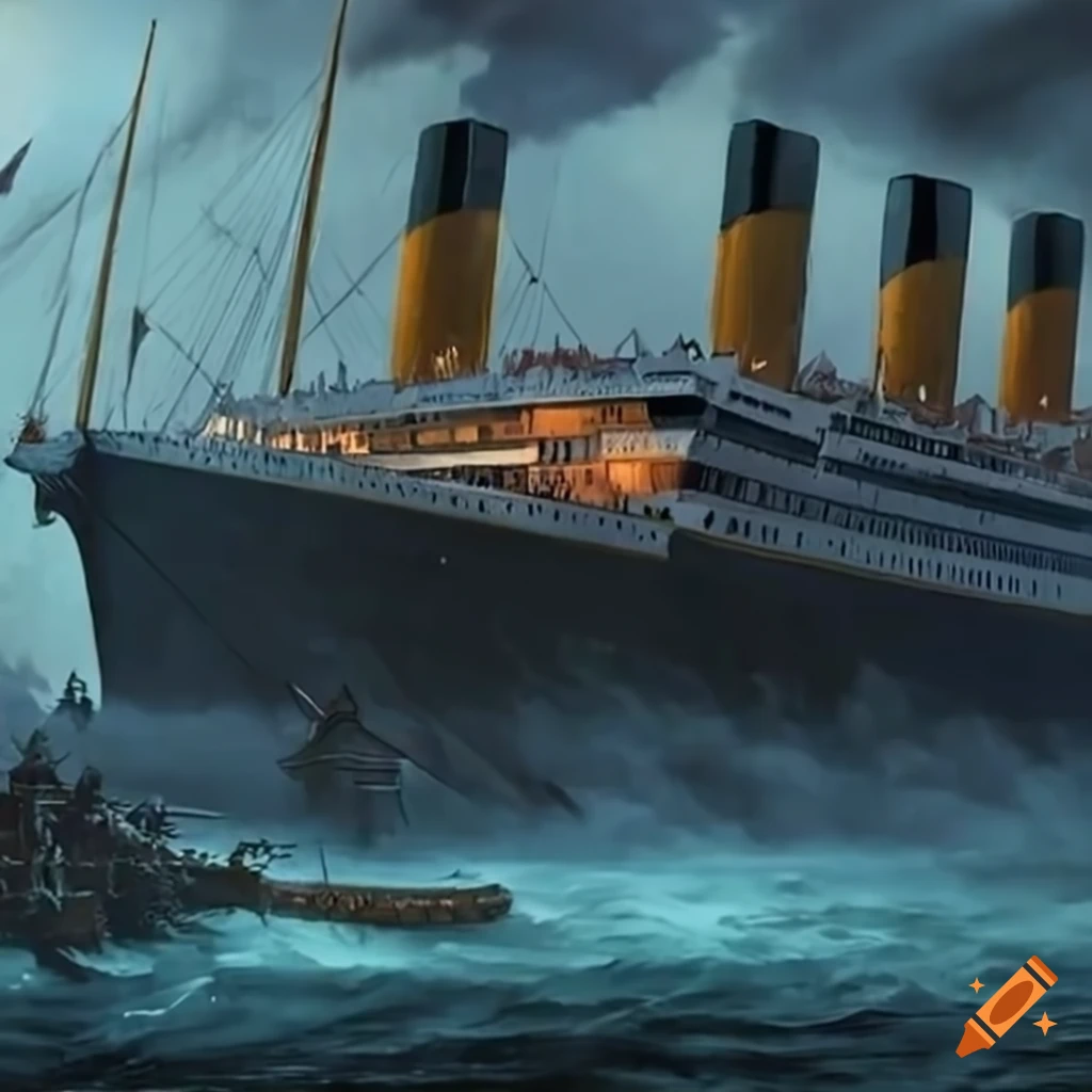 Titanic at night 4k on Craiyon