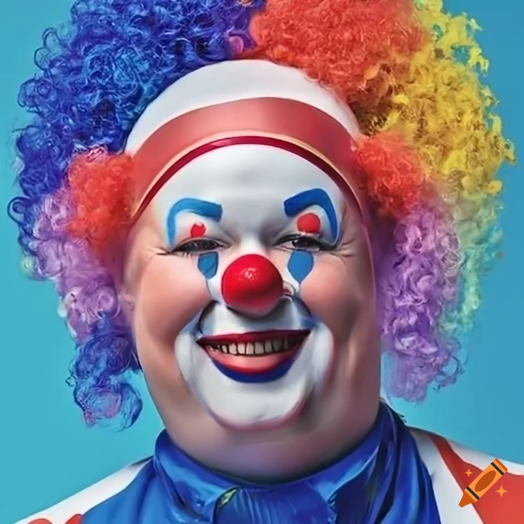 cheerful clown wearing Pepsi uniform