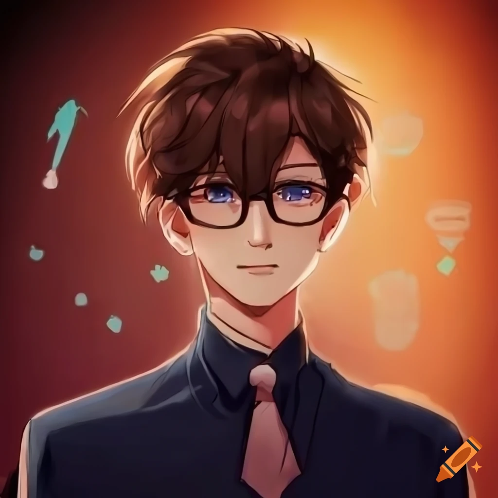 anime-style drawing of an attractive male mathematician
