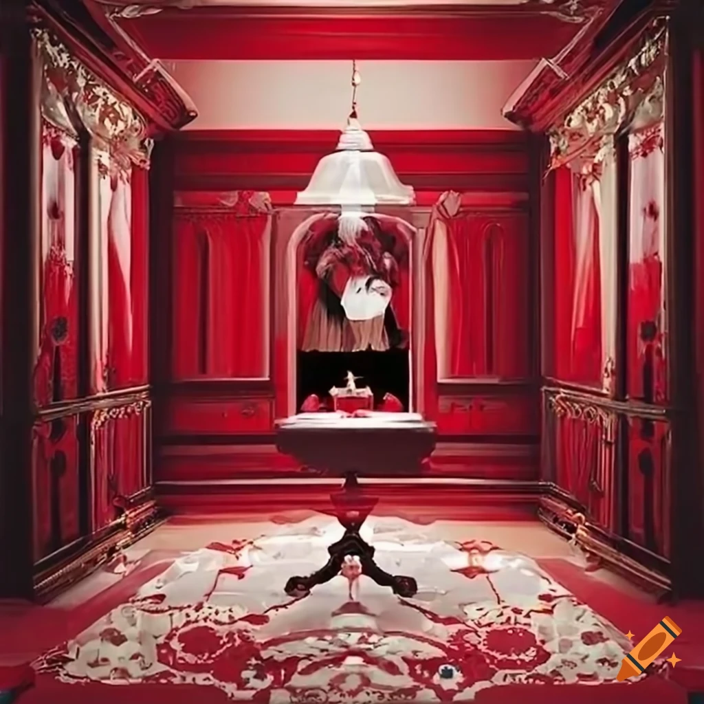 Decorated red room on Craiyon