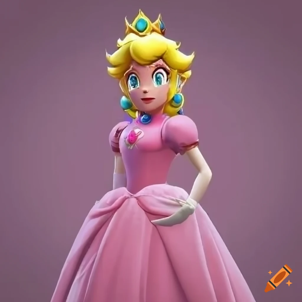 luxurious dressing room with Link dressed as Princess Peach