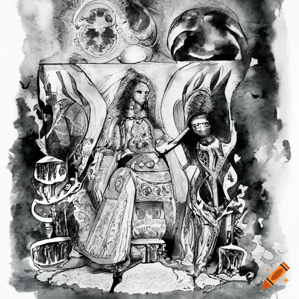 The world and queen of cups reversed tarot cards artwork