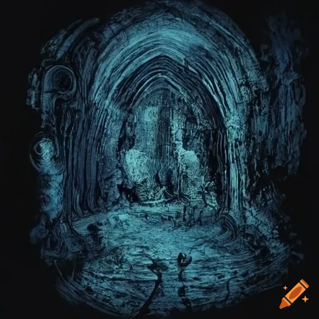 Detailed artwork inspired by gustav dore for musical album on Craiyon