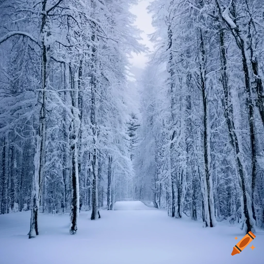 winter forest with snow-covered trees