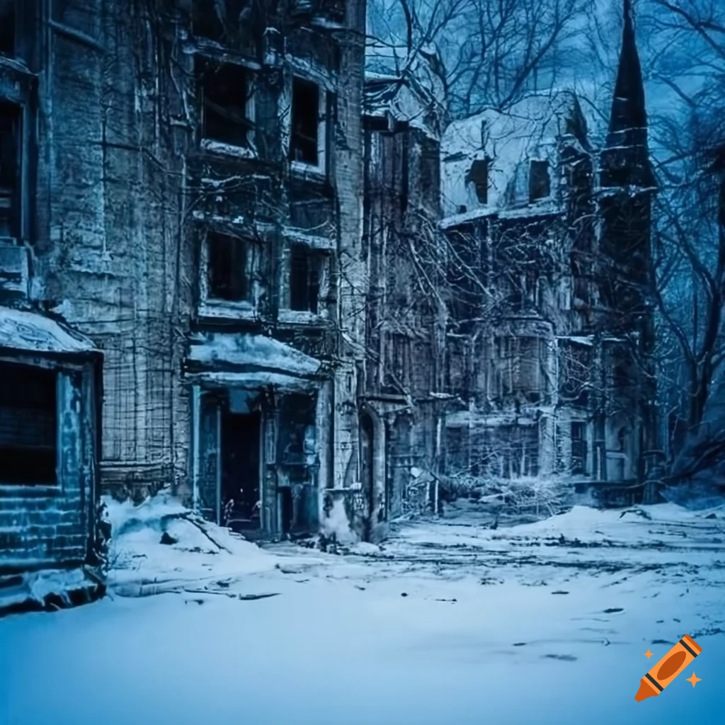 photo of abandoned buildings in the cold winter