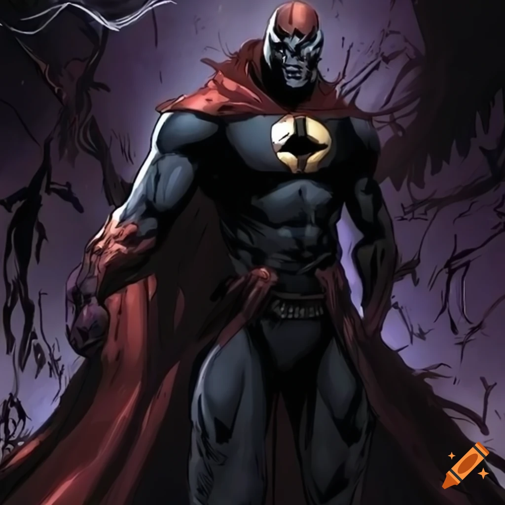 image of a dark comic hero