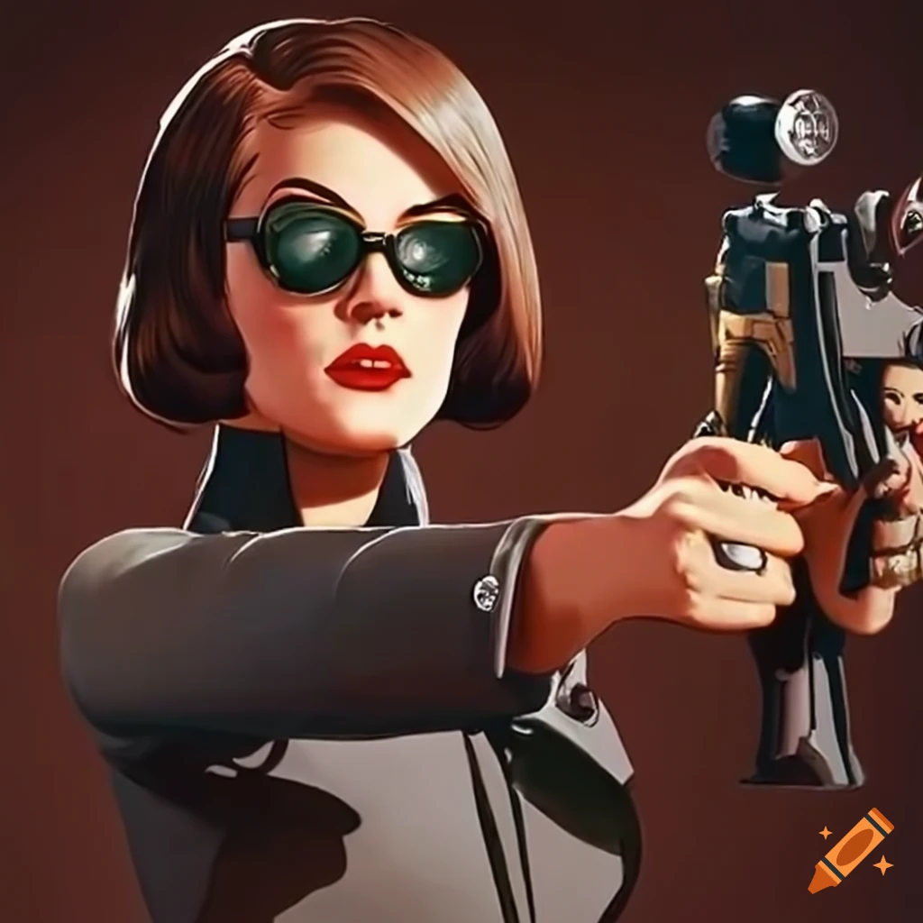 spy in 1960s attire infiltrating enemy territory
