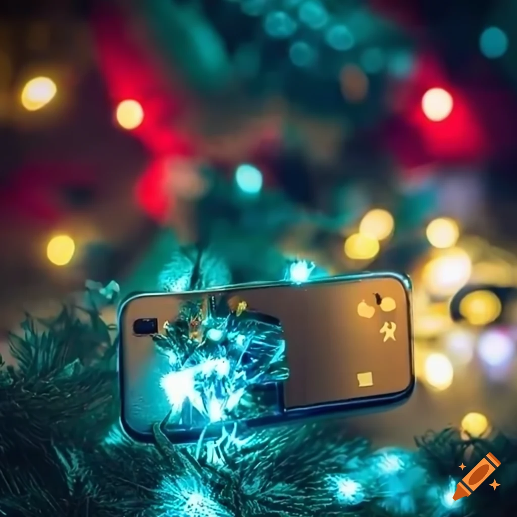 Decorated mobile phone for christmas