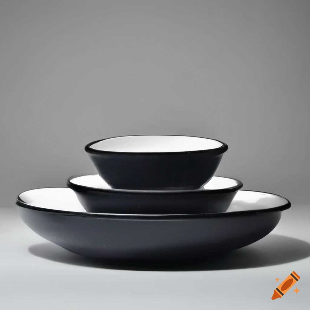 Black dish set on white table on Craiyon